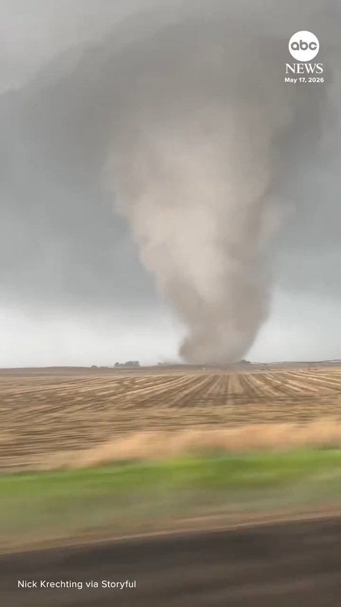 A storm chaser captured the incredible moment a massive tornado formed directly in front of him in central Nebraska on Sunday.