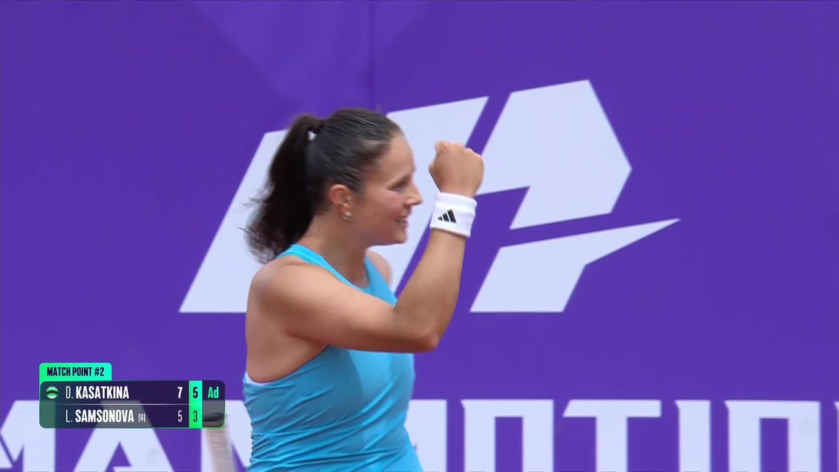 Motoring on in Strasbourg! 🏎️ Qualifier Daria Kasatkina defeats the No.6 seed Samsonova 7-5, 6-3 to book her place in the next round 👏 #IS26