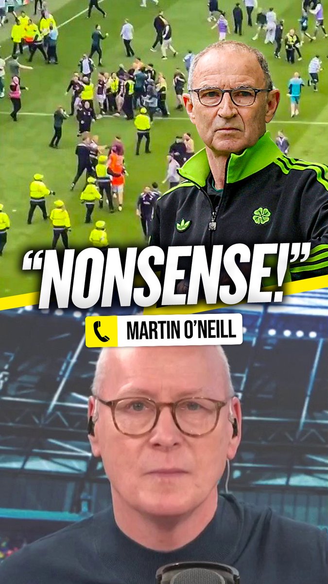🔚 "When we scored the third goal, the game essentially over!" 😤 "There's obvious excitement... we've just won the league! So the fans should stay put?" Martin O'Neill launches angry defence of #CelticFC fans invading the pitch during their title decider vs Hearts! 😡