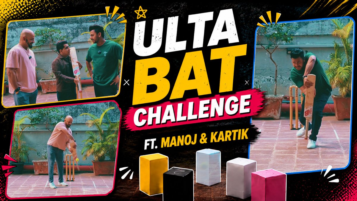 Bat flipped. Challenge ON ⚡️ Can Kartik Murali & MANOJ TIWARY score runs using the handle of the bat ❓ Find out Google India