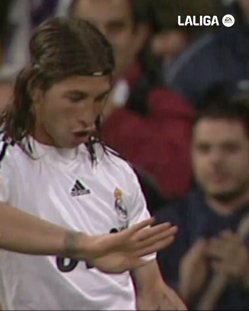 🔛 Modo goleador 𝐀𝐂𝐓𝐈𝐕𝐀𝐃𝐎. Tal día como hoy en 2008, Sergio Ramos marcaba su primer doblete con el Real Madrid C.F. en LALIGA EA SPORTS. LALIGAHistory
