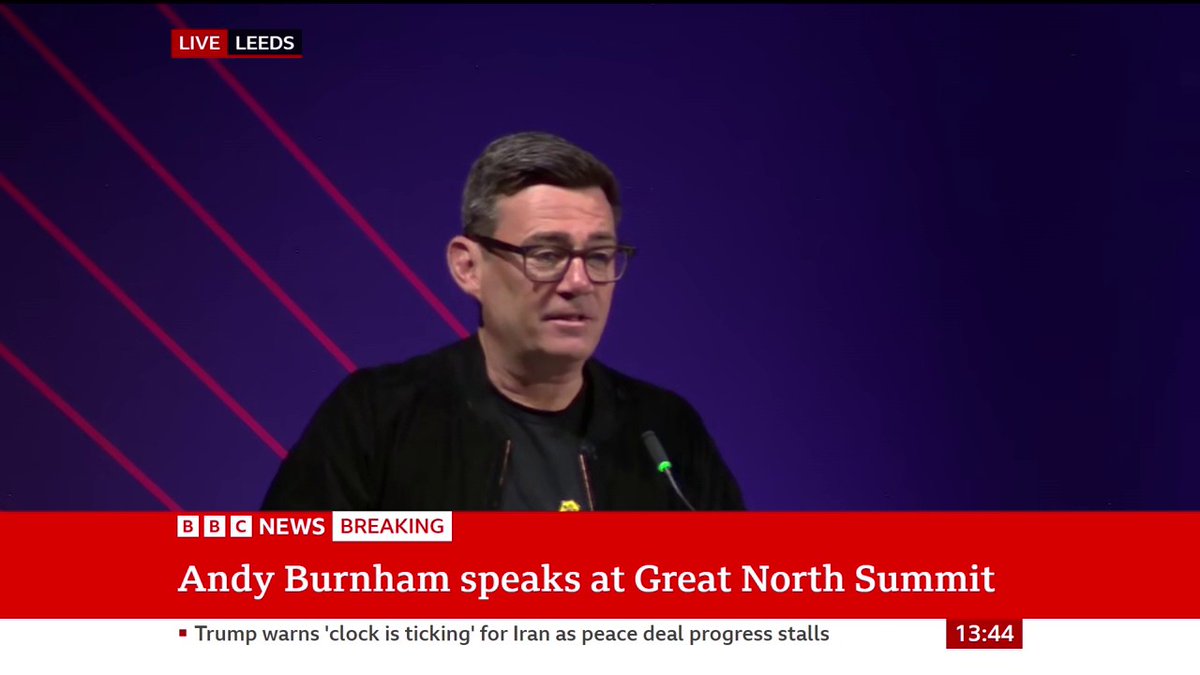 "The time has come for a much bigger debate about how politics needs to change if it is to work properly for the north of England," Andy Burnham says Britain "has been on the wrong path" for 40 years, he adds Follow latest updates: