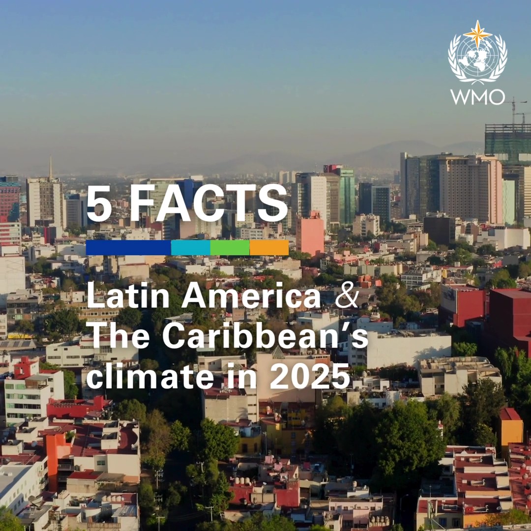 Record heat, drought, extreme rainfall & tropical cyclones hit communities & economies across Latin America & the Caribbean in 2025. Glacier melt increased floods & water security risks. WMO #StateofClimate in Latin America & the Caribbean 2025, OUT NOW. ↪️