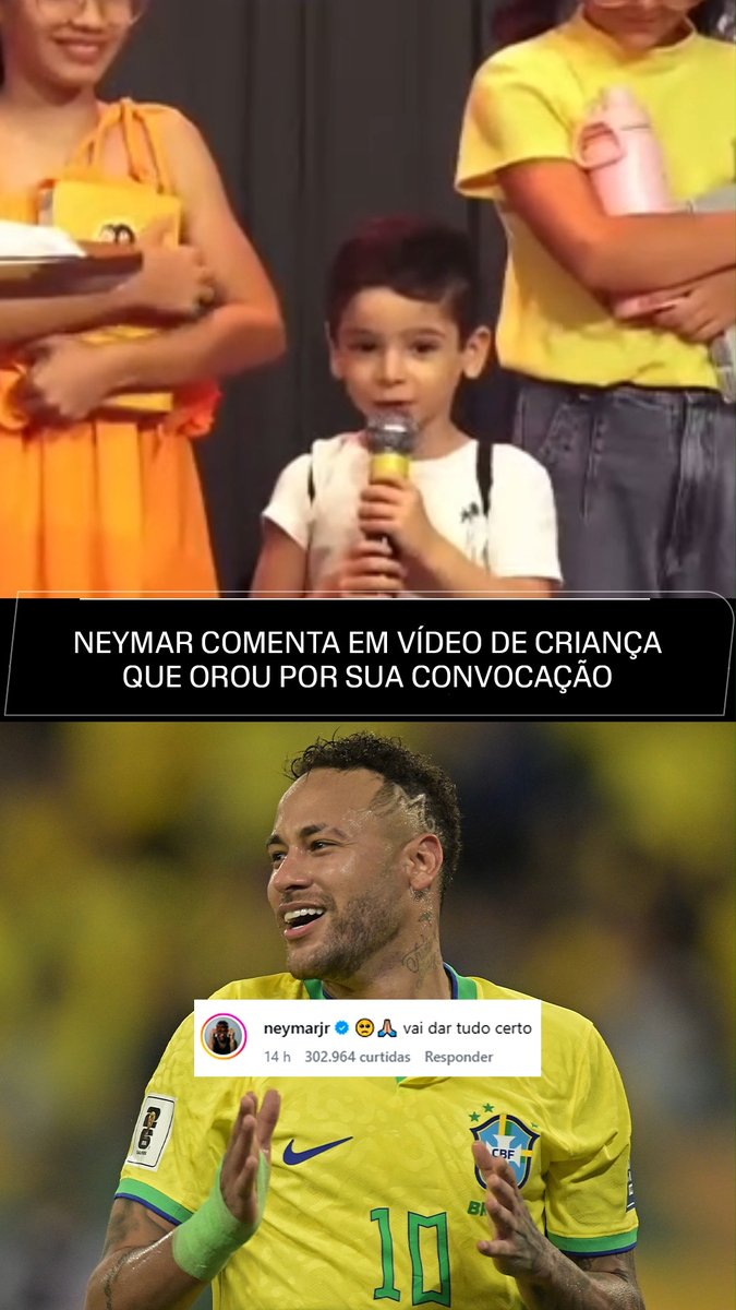 Ele só tinha um microfone e um sonho… 🎤🥹 Neymar comentou uma postagem em que um garotinho aparece orando para que ele seja convocado para a Copa do Mundo 🙏⚽🇧🇷 🎥 Instagram/@salomao_liberato #FutebolNaESPN #Neymar #ESPN2026 #SelecaoBrasileira