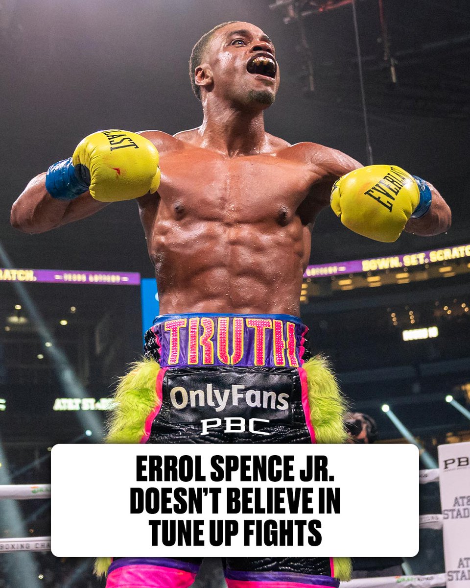 Different opponent, same philosophy. Errol Spence doesn't play those tune-up games. #SpenceTszyu 📺 In case you forgot, after 17 mos out of the ring and eye surgery for a suffered a torn and detached retina, Spence returned and unified the 147lb division: