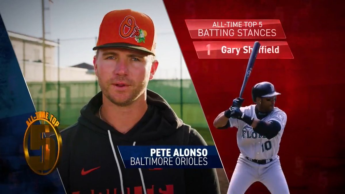 .Baltimore Orioles slugger Pete Alonso's favorite batting stance of all time? The legendary Gary Sheffield!