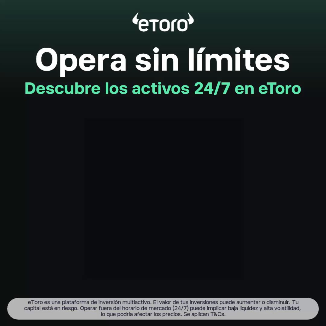 🌍 Los mercados descansan. Tu acceso, no. Petróleo, oro, TSLA, NVDA y muchos más activos ya están disponibles para operar 24/7 en eToro. Descubre todos los activos disponibles para operar también durante el fin de semana.