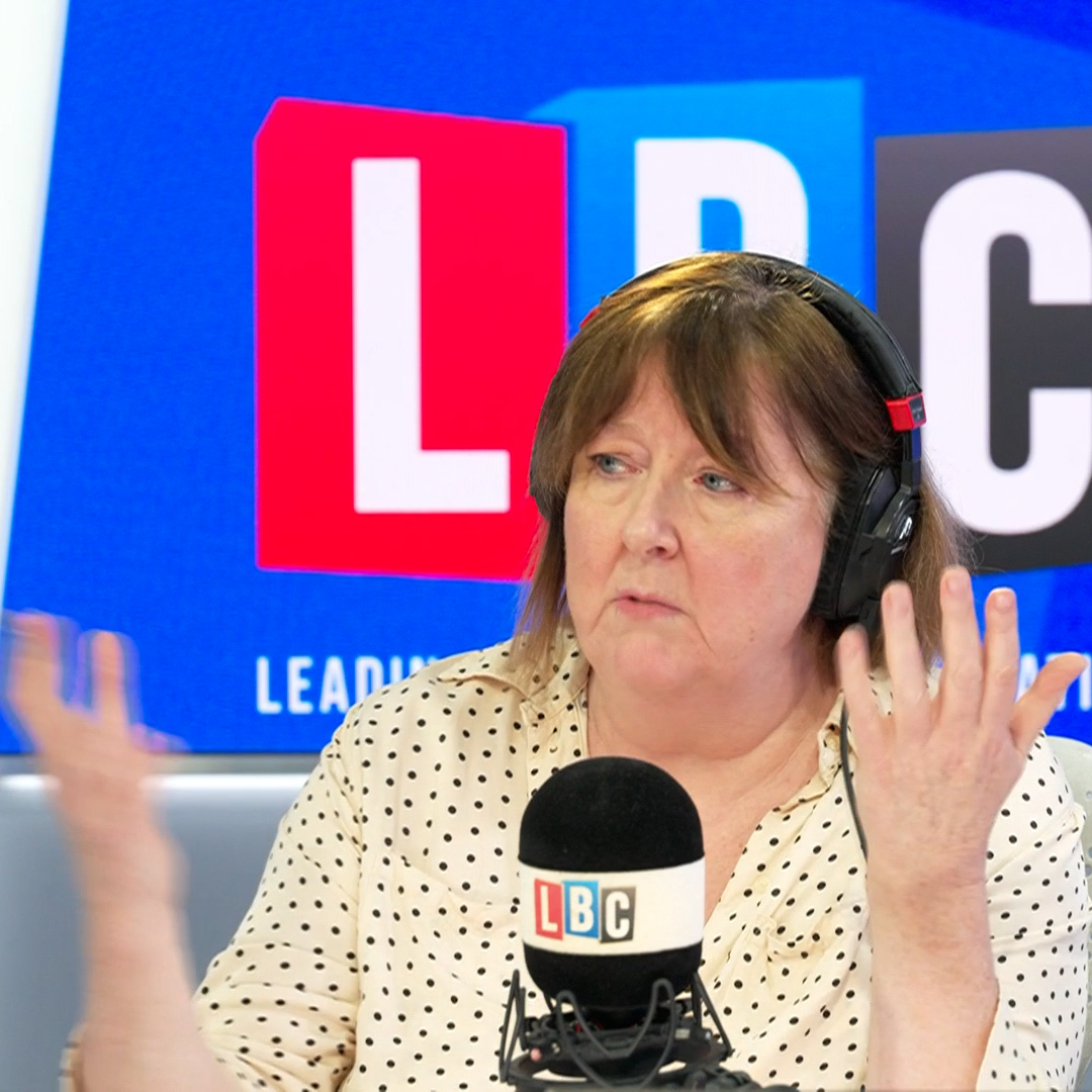 '...Perry, have we lost you?' Caller Perry, who was at last weekend's rally, is lost for words after Shelagh Fogarty confronts him with Unite the Kingdom slogans and Tommy Robinson's statements.