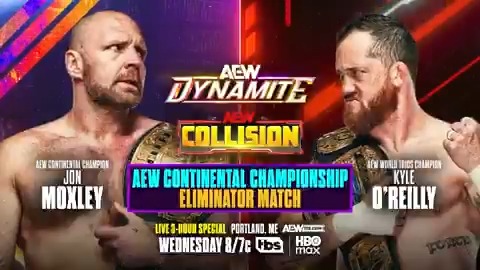 #AEWDynamite/#AEWCollision 8/7c TBS &amp; HBO Max Wed 5/20 Continental Title Eliminator Jon Moxley vs @KORCombat Mox injured O'Reilly taking him out of the Continental Classic. Kyle has Mox’s number, beating him in their last two fights &amp; can earn a future title shot THIS WEDNESDAY