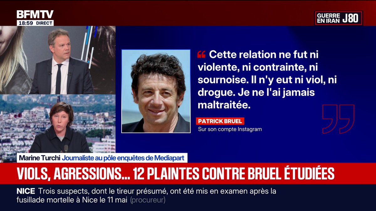 Question orientée dégueulasse pour défendre Patrick Bruel et recadrage de Marine Turchi qui connaît le dossier Deux visions du journalisme…