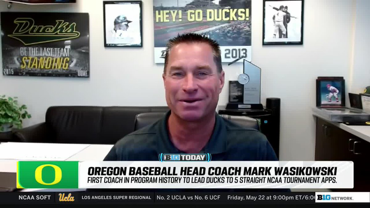 "It's pretty incredible, just to see right here and be a part of this." Mark Wasokowski was an assistant at Arizona when Brian Anderson (Brian Anderson 🌵) developed into a first-round MLB draft pick. The @oregonbaseball coach got to field some questions from our analyst on #B1GToday.