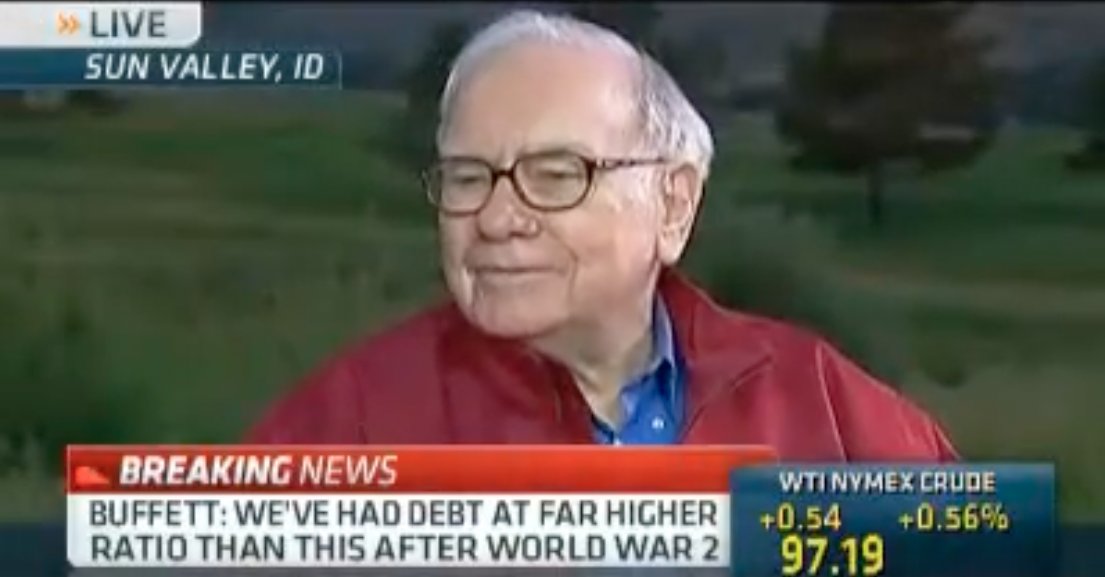 WARREN BUFFETT: "I can end the U.S. deficit problem in 5 minutes." "Just pass a law that any time there's a deficit of more than 3% of GDP, all members of Congress are ineligible for re-election."