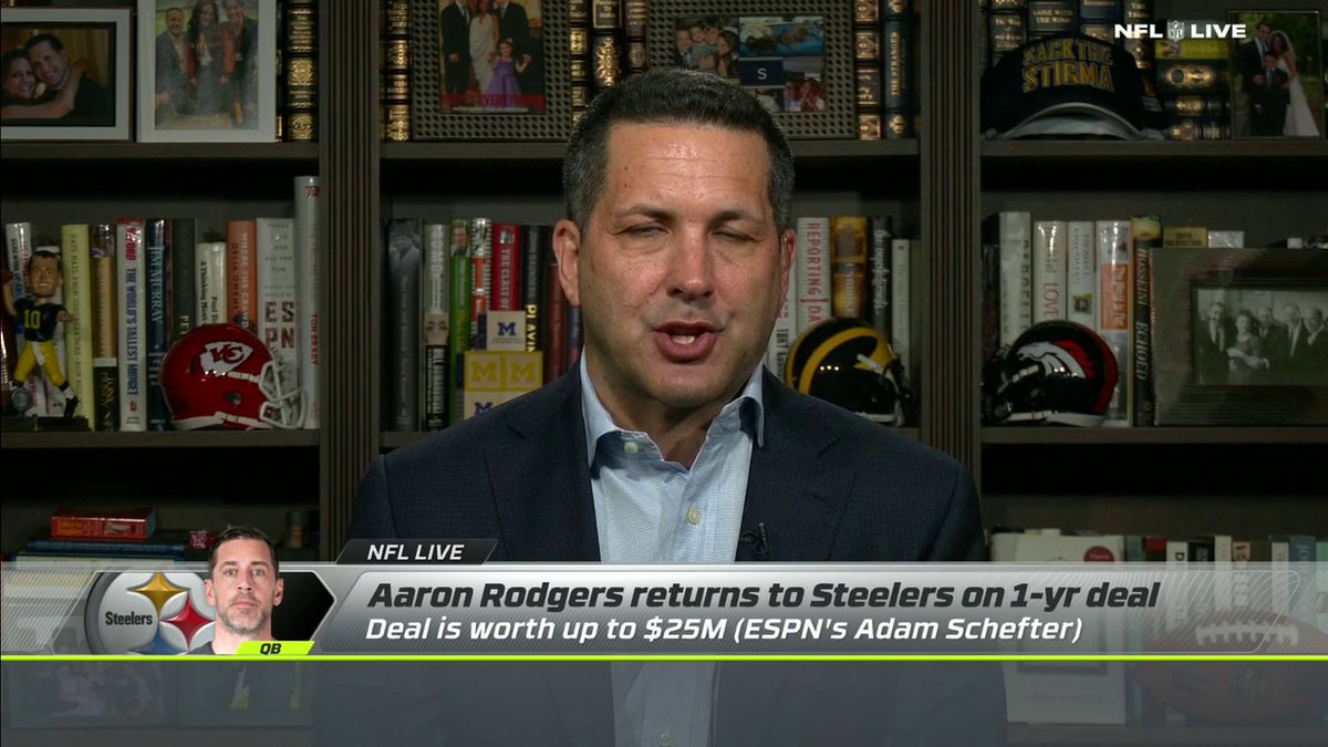 "The Pittsburgh Steelers get the quarterback that they wanted to lead them forward." Adam Schefter on how the Steelers and Aaron Rodgers came to an agreement to return for the 2026 season 🏈