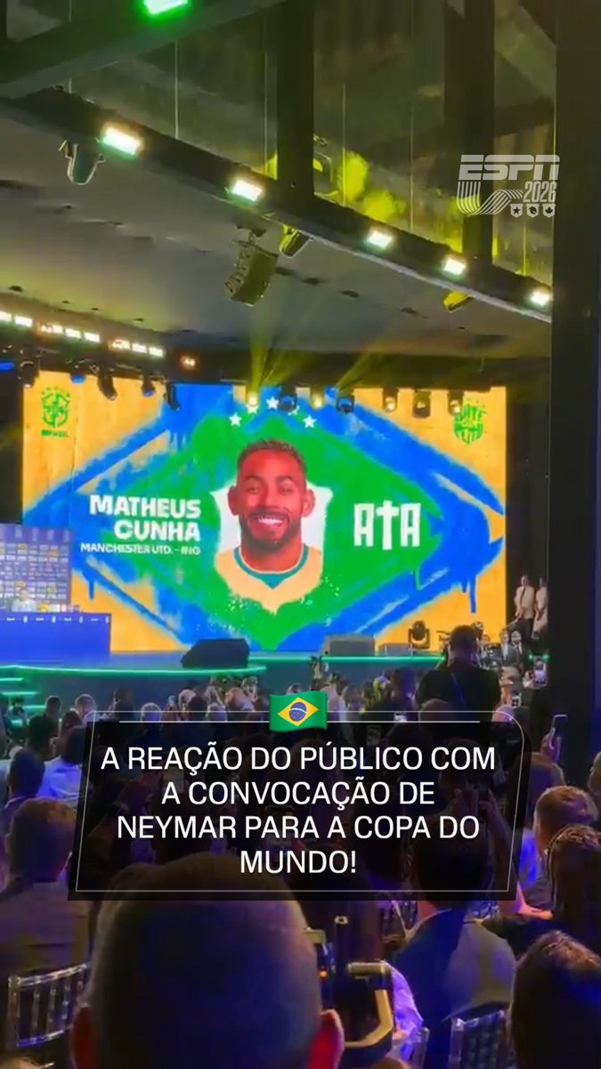 A reação da galera no Museu do Amanhã quando Ancelotti anunciou a convocação de Neymar para a Copa do Mundo. 🎥 ESPN Brasil | SportsCenter Brasil