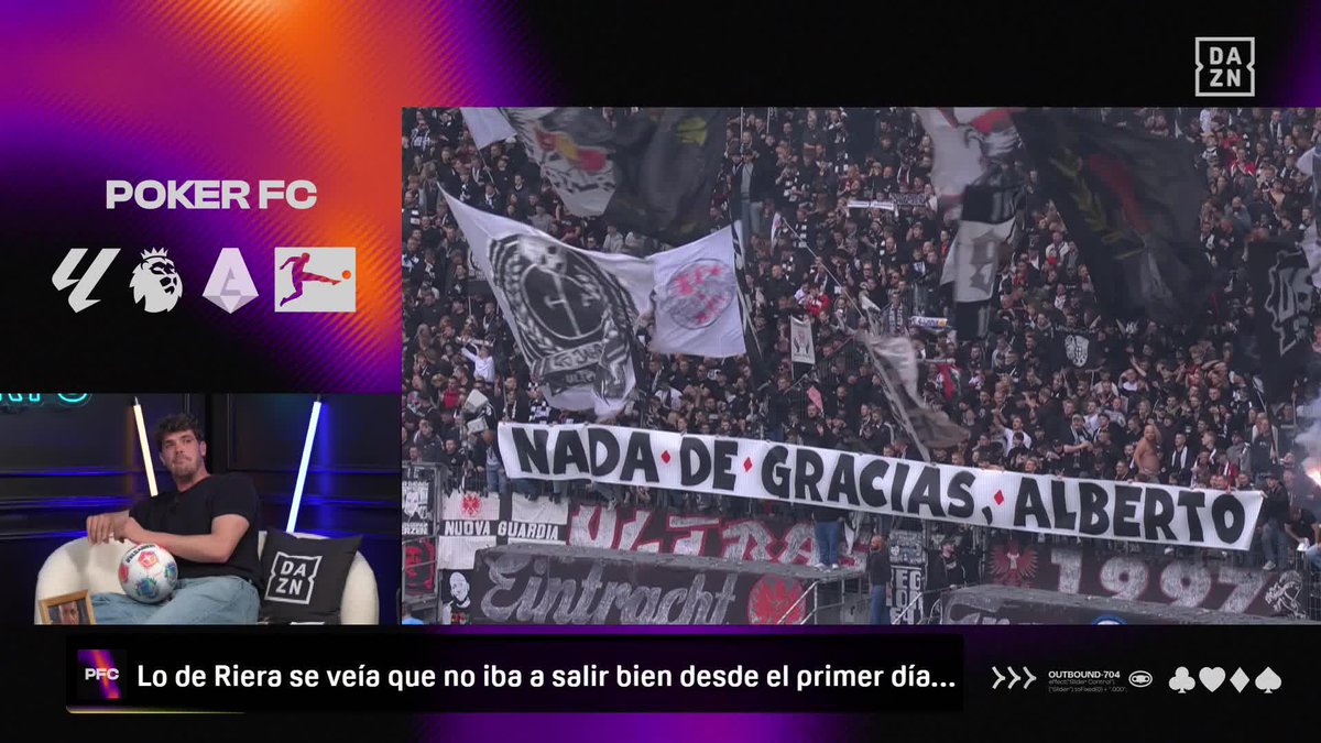 NOOOOOOOOO 🫢🫢🫢 El grosero error de traducción de los hinchas del Eintracht para despedir a Albert Riera 😩 #PokerFC