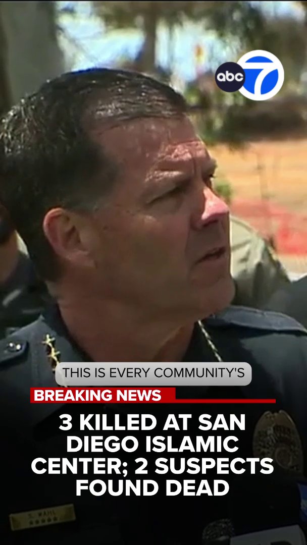 Three men, one of whom was a security guard, were killed in a shooting at the Islamic Center of San Diego on Monday and both suspects are dead, San Diego Police Chief Scott Wahl said. The security guard appeared to play a "pivotal role" in keeping the shooting from being worse, police said at a news conference. Read more at