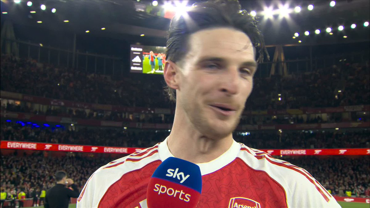 "There was nervousness, you could sense it" Declan Rice gives his full-time reaction as Arsenal win at the Emirates! 🔴