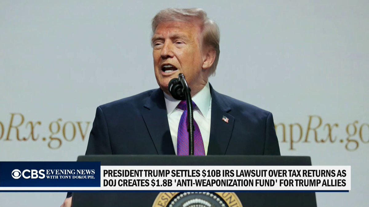 President Trump and the Justice Department reached a $1.7 billion settlement in the president's lawsuit against the IRS and Treasury Department over the leak of his tax returns. @EdOKeefe reports.