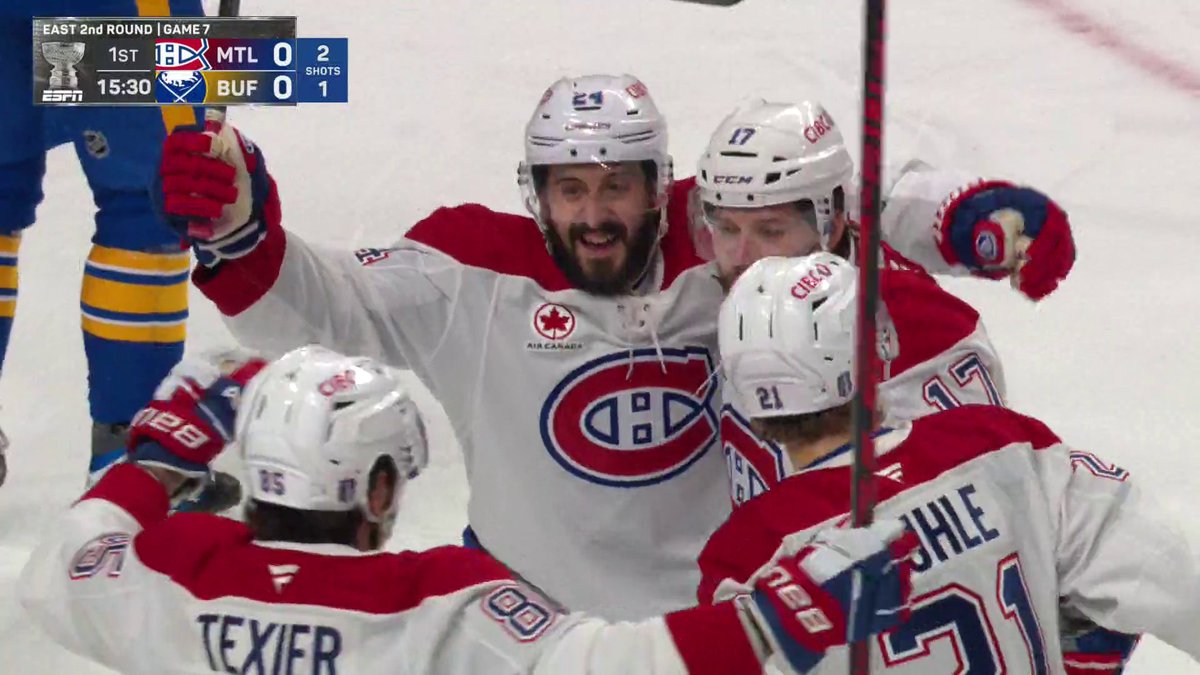 The Canadiens strike first less than five minutes into Game 7 🔥 Watch Canadiens-Sabres NOW on ESPN and the ESPN App 🏒