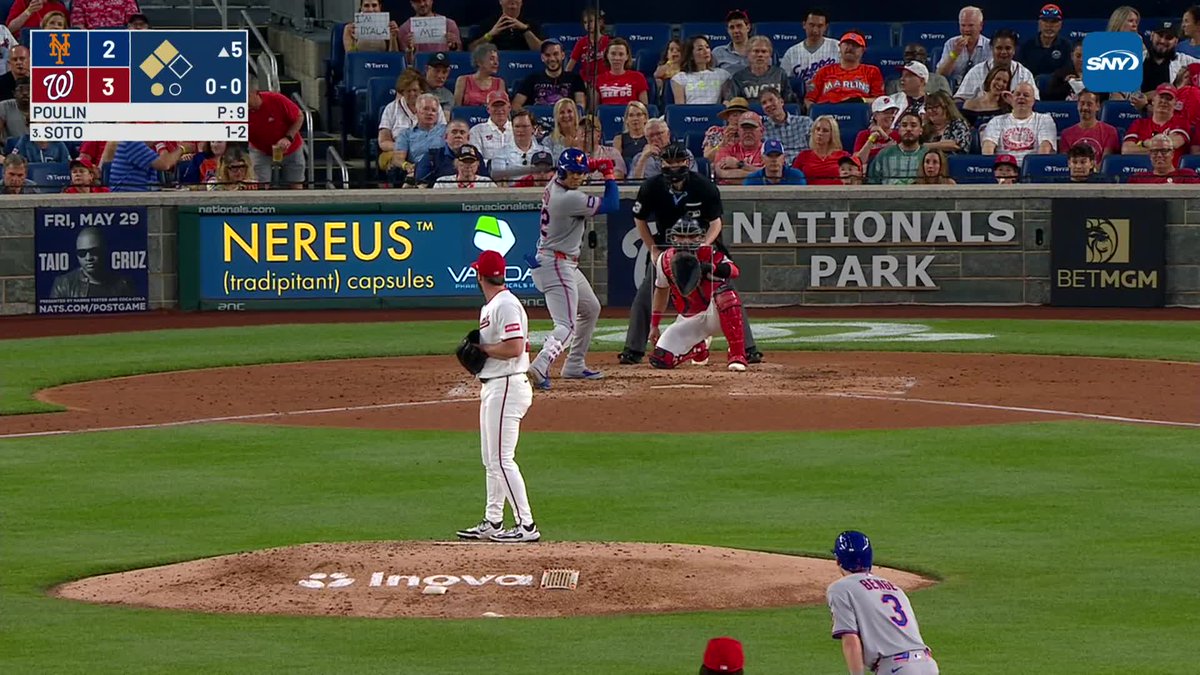 Just a real solid piece of hitting from Soto, poking it through the open left side and giving the Mets the lead again.