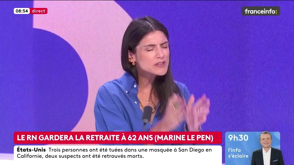 🔴 Le RN gardera la retraite à 62 ans (Marine Le Pen) ➡️ "C'est toujours avec 42 années de cotisations [...] Ce choix de société doit être accompagné d'autres mesures, notamment celle qui consiste à faire entrer plus tôt les jeunes sur le marché du travail", dit Sébastien Chenu