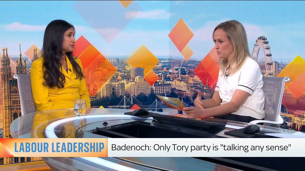 .Sophy Ridge challenges Claire Coutinho on what she means when she says Kemi Badenoch has moved the party forward, when Sophy points out the Conservatives' poll rating is worse than Liz Truss' ⬇️