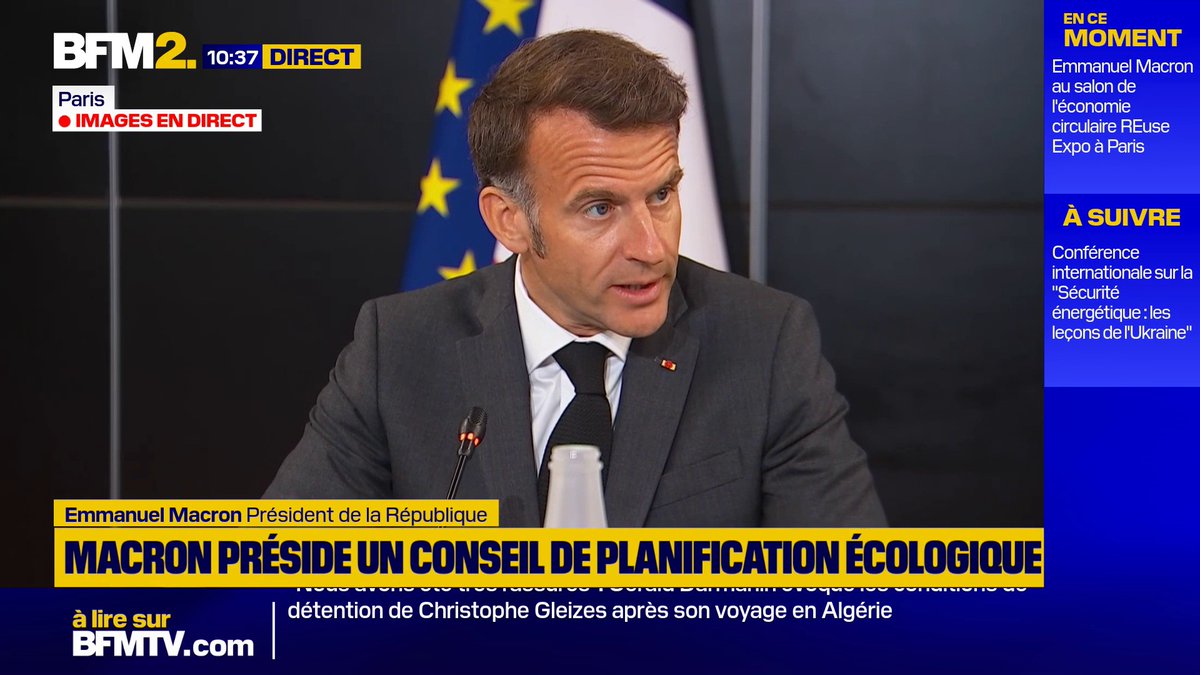 Planification écologique: "Notre ambition est claire, c'est de passer de plus de 60% d'énergies fossiles à moins de 40% en 2030", soutient Emmanuel Macron #BFM2