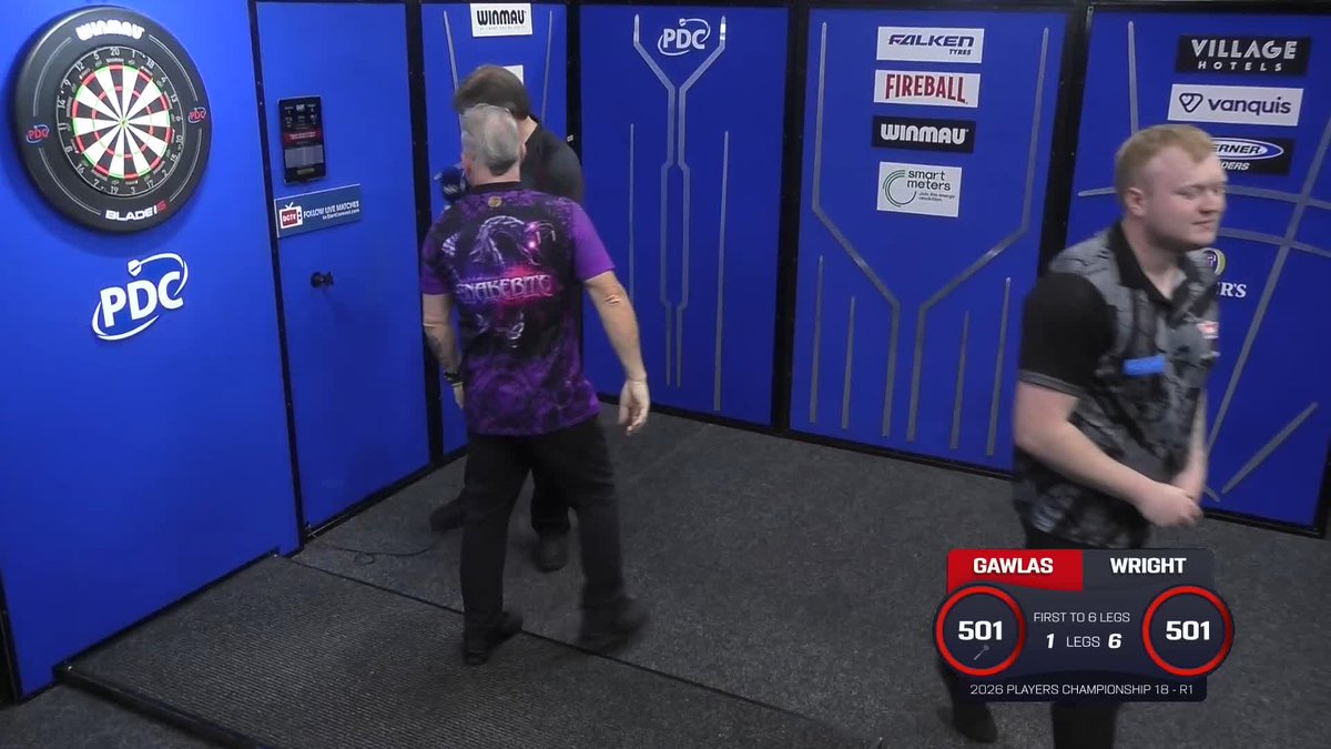 WRIGHT KO'S GAWLAS! Despite busting his score in the previous visit, Peter Wright cruises through to round two, as he beats Adam Gawlas 6-1! 📺 #PC18