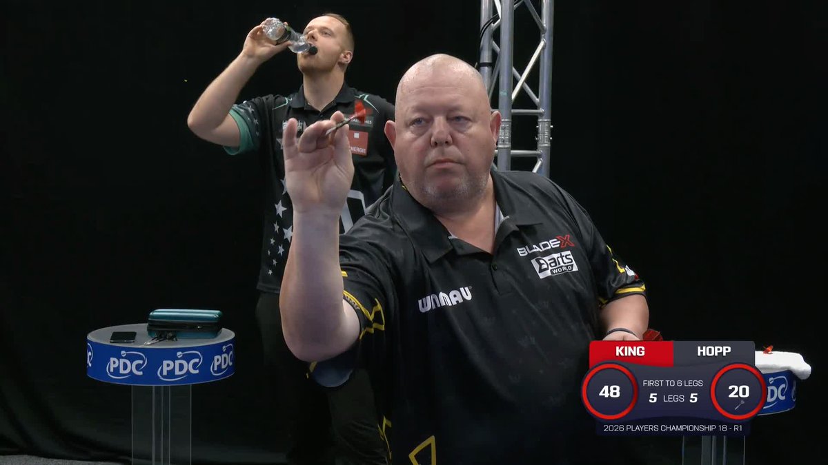 KING CLINCHES IT! 👑 Mervyn King survives a match dart against Max Hopp to win the last-leg decider, after only missing one dart at double during the contest! 💯 📺 #PC18