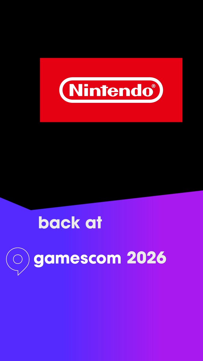 We are excited and proud to announce Nintendo as our first partner for gamescom 2026. 💜 Welcome back to the biggest games event in the world 👾 See you in Cologne - we are excited to see what you have planned for us!