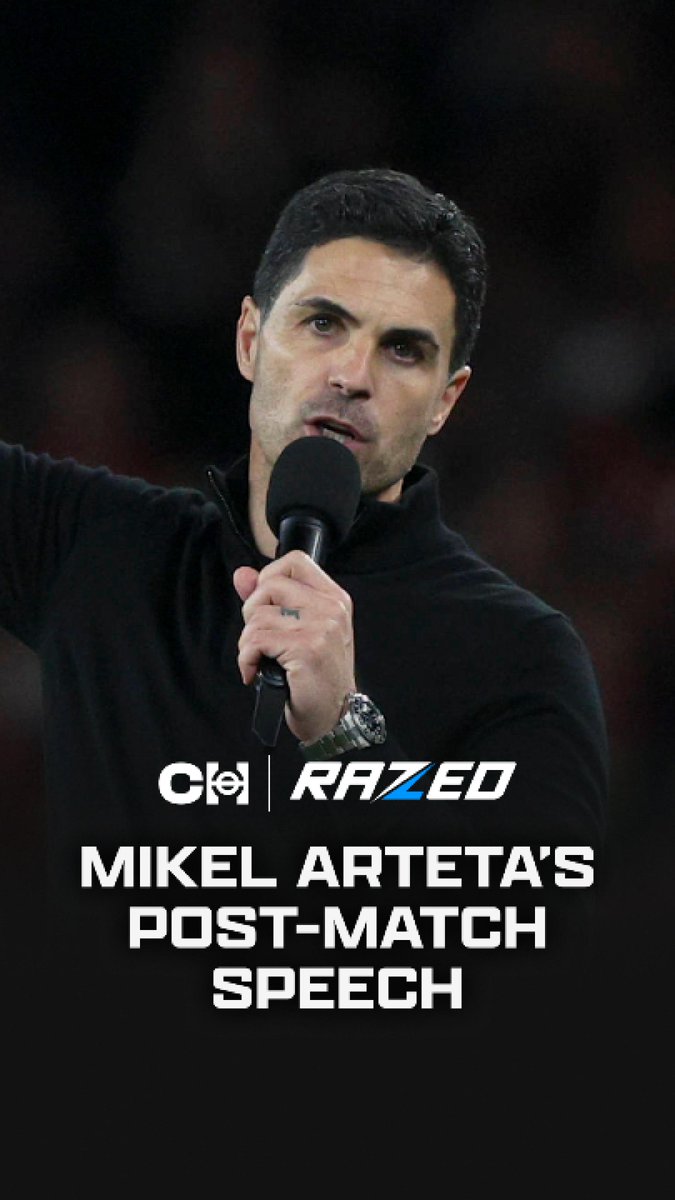 Mikel Arteta’s post‑match speech after yesterday’s win over Burnley. 🎤
