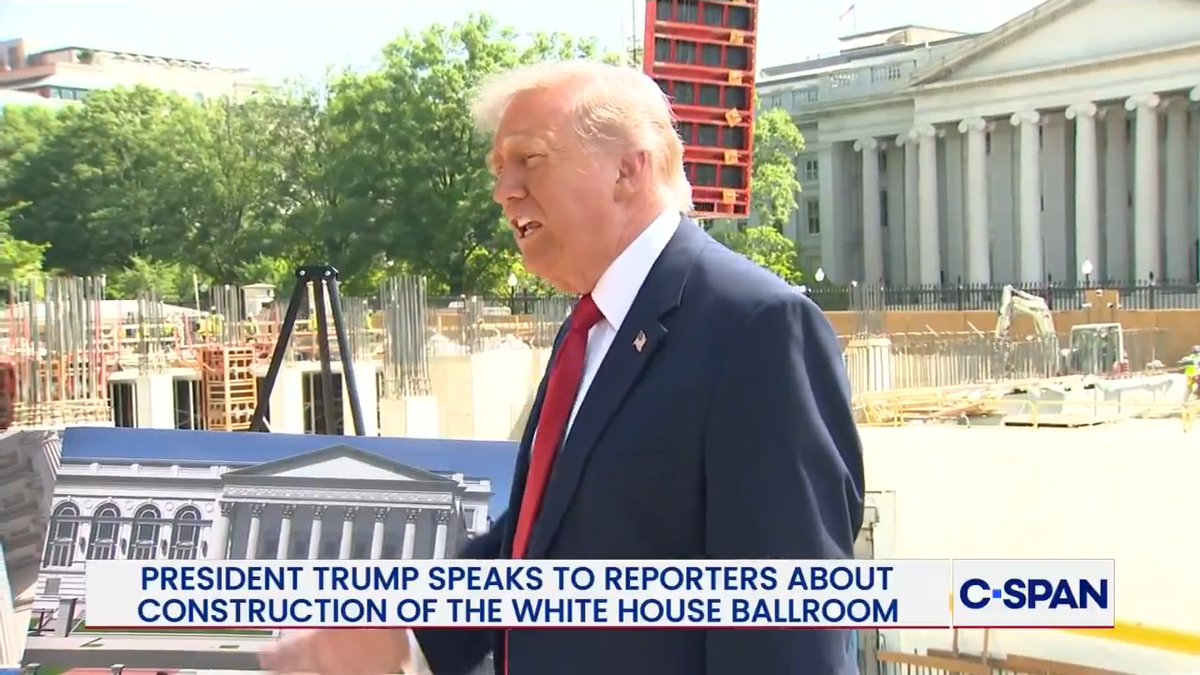 President Trump discusses progress on the White House ballroom construction project with reporters: