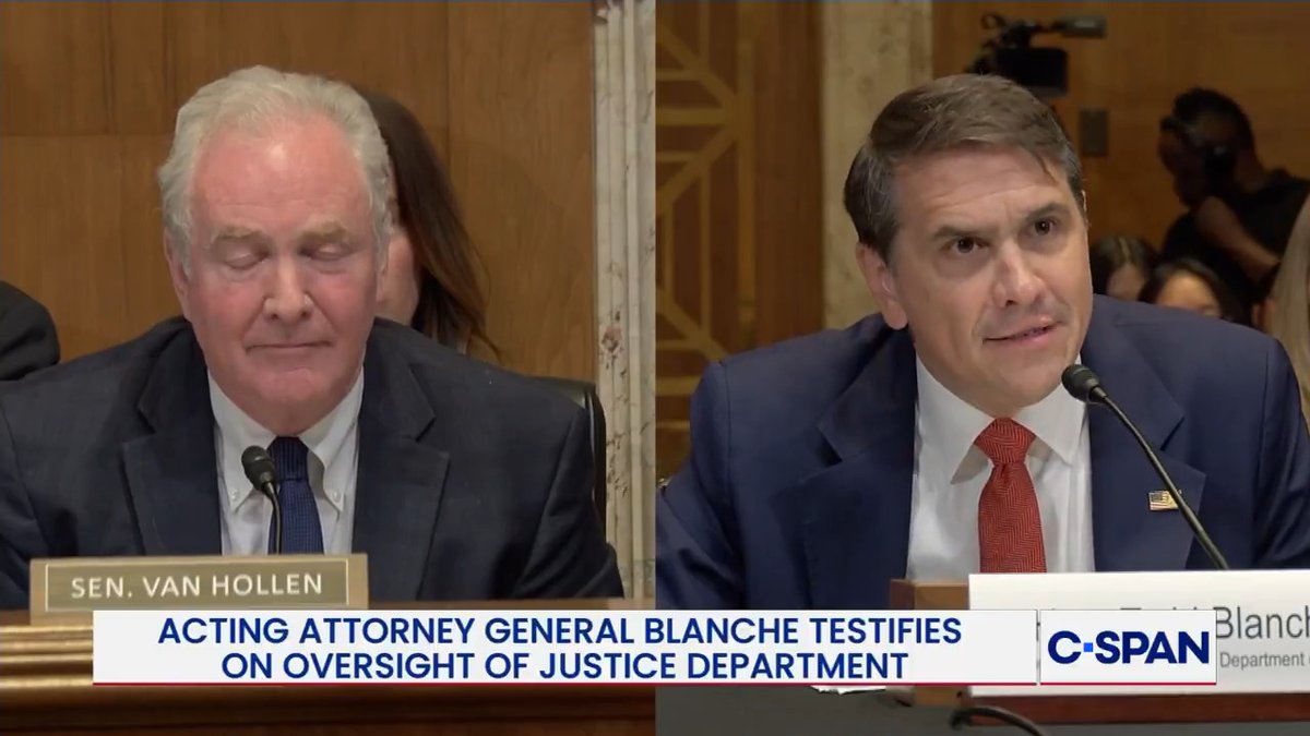 Acting AG Blanche: "I'm the Acting Attorney General. The fact that I used to be President Trump's lawyer is just a fact." Sen. Senator Chris Van Hollen (D-MD): "Mr. Attorney General, you are acting today like the president's personal attorney. And that's the whole problem."