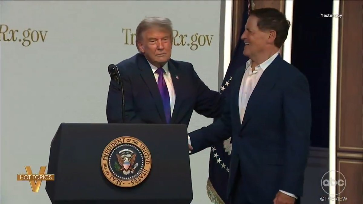 MARK CUBAN JOINS TRUMP FOR DRUG INITIATIVE ROLLOUT: 'The View' co-hosts react to the former Trump critic joining the president at the White House to discuss their partnership to expand generic drug coverage.
