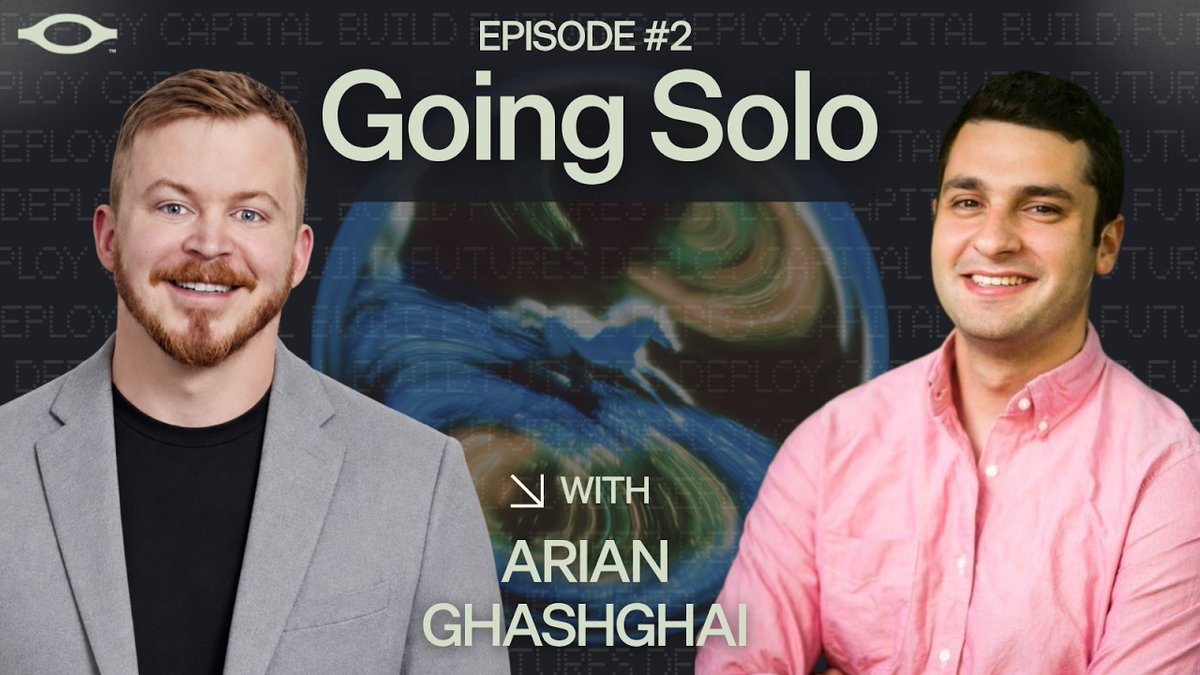 A couple of weeks ago I had the pleasure of chatting with arian ghashghai, Managing Partner at Earthling VC, about his experience raising a fund in one of the frostiest markets for new managers. Among the many topics we covered was a paradox at the heart of VC, where the best returns come from the markets which are the hardest to raise capital for. He's one of the sharpest GPs I know, and has a fascinating background which has shaped his journey of investing in "weird stuff on the frontier". For this conversation, and others in our Going Solo series, check out the links below.