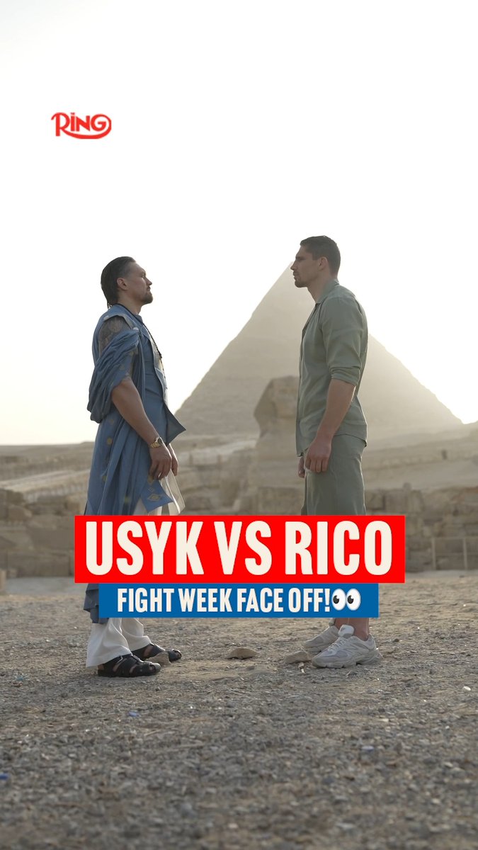 FACE OFF IN FRONT OF THE PYRAMIDS 👑 Oleksandr Usyk and Rico Verhoeven come face-to-face for the first time on fight week 👀 Glory in Giza | May 23rd | LIVE on DAZN 🥊