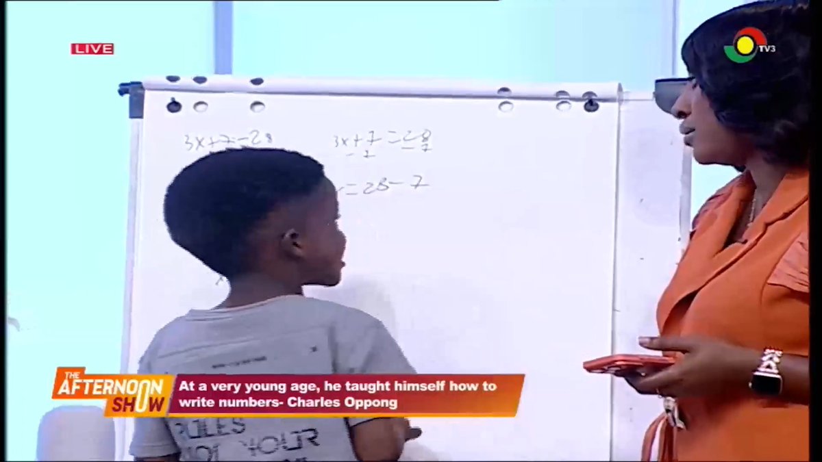 Five-year-old math whiz Nana Yaw Oppong solves advanced math questions on #TheAfternoonShow #TV3GH
