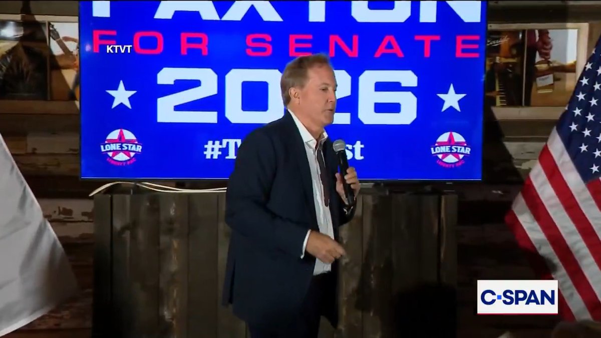 Texas AG & U.S. Senate candidate Ken Paxton (R) speaks after receiving President Trump's endorsement: "When he endorses, it has a tremendous impact…I think it creates a slight bit of momentum, don't you?"