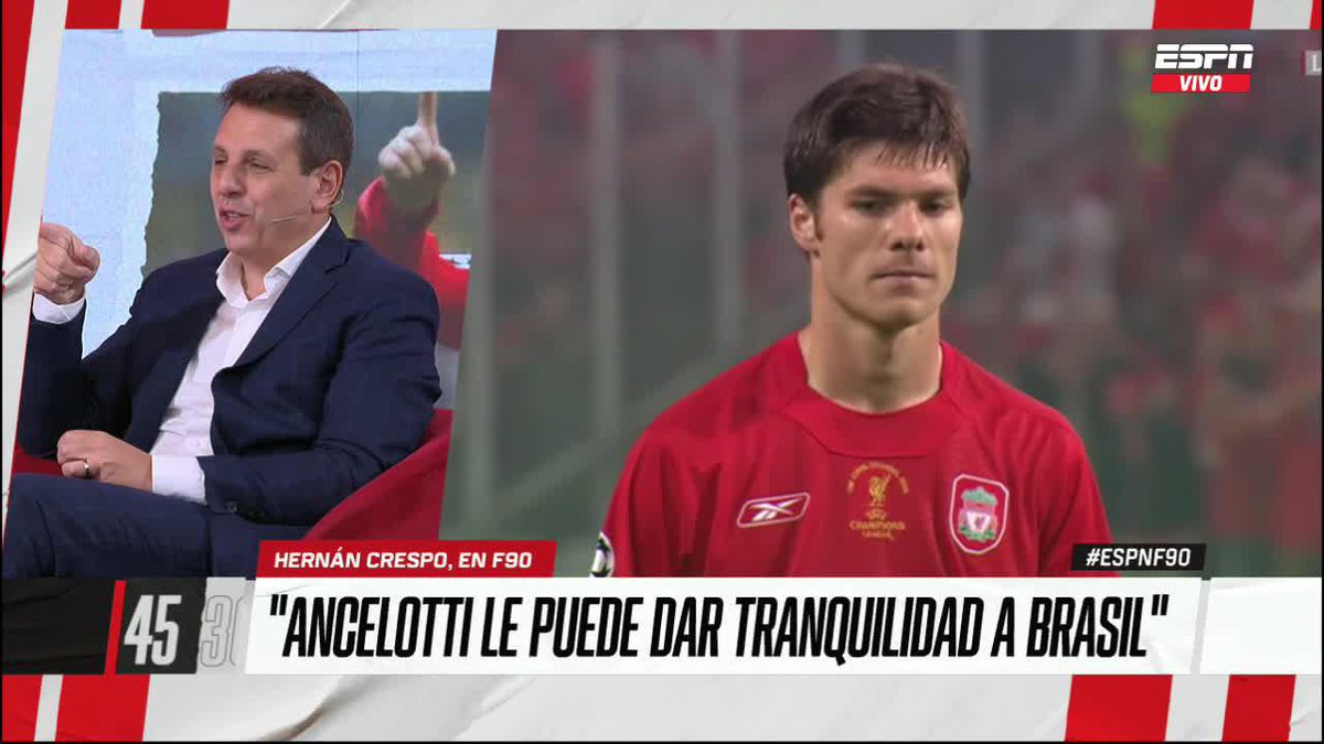 😅 LA HISTORIA DE LA FELICITACIÓN ANTICIPADA Hernán Crespo sobre el 'inoportuno' saludo de Lionel Scaloni en el entretiempo de la final de Champions que perdió con Milan. ▶️ Mirá #ESPNF90 en el Plan Premium de #DisneyPlus