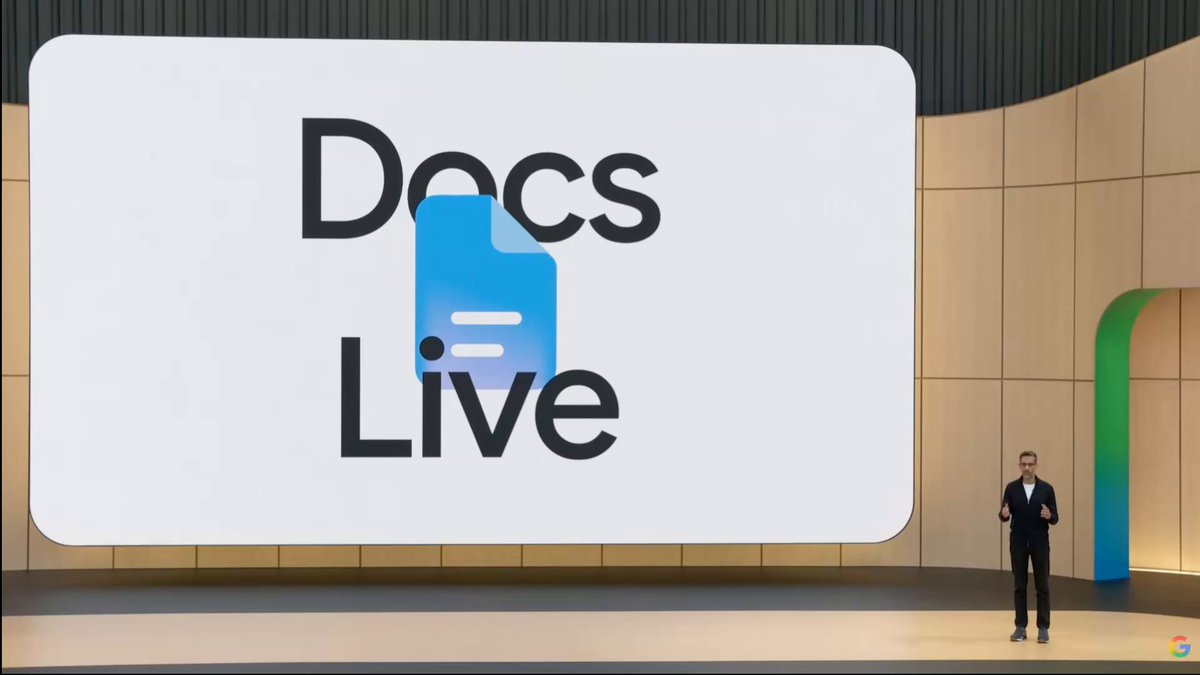 Get ready to start talking to your Google Docs. With Docs Live, you’ll be able to workshop docs and projects in a freewheeling conversational way, instead of a series of hyper-specific instructional prompts. Take a look at the demo from #GoogleIO 👀