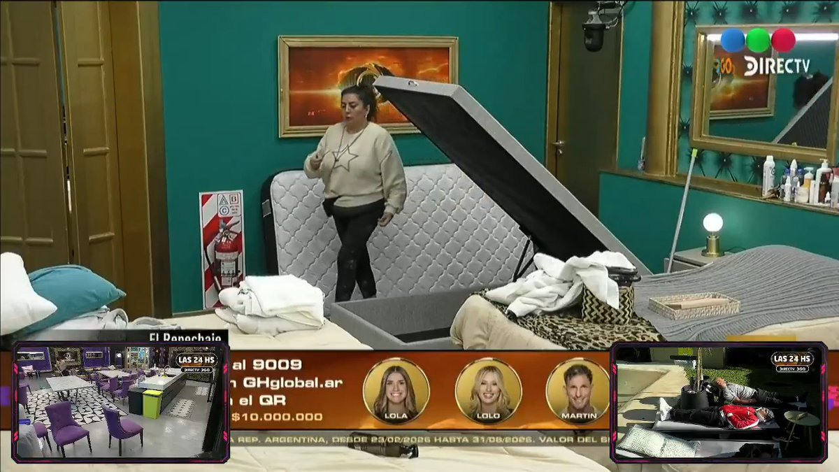 Limpieza de Pincoya al sitio donde va a dormir desde hoy. #GranHermano #GranHermanoAr