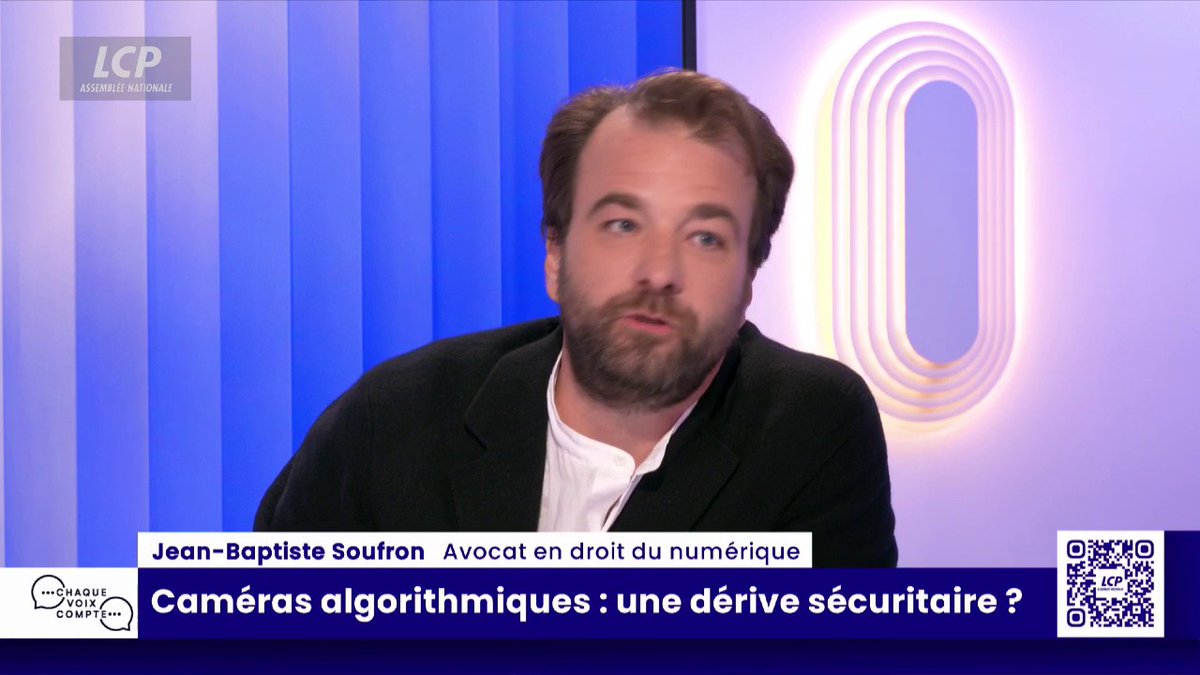 Caméras algorithmiques : "La France a de la chance d'avoir testé cette technologie pendant les JOP2024, le bilan c'est que ça ne marche pas, on appelle ça le fantasme technologique", juge Jean-Baptiste Soufron, avocat en droit du numérique. #ChaqueVoix