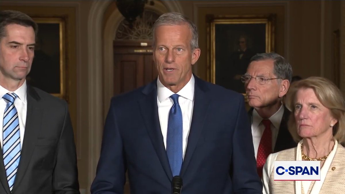 Q: "How personally disappointed or frustrated are you with the president's decision to endorse Ken Paxton today?" .Leader John Thune: "Sen. Cornyn is a principled conservative. He is a very effective senator for the state of Texas…None of us control what the president does."