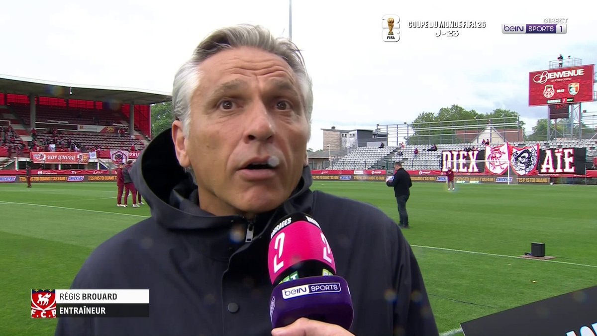 🗣️ Régis Brouard est passé à notre micro avant le barrage aller : "Ce n'est pas un match facile à préparer, il ne faut pas faire n'importe quoi" Suivez FC Rouen 1899 - Stade Lavallois en direct sur beIN SPORTS 1 #FCRLAVAL