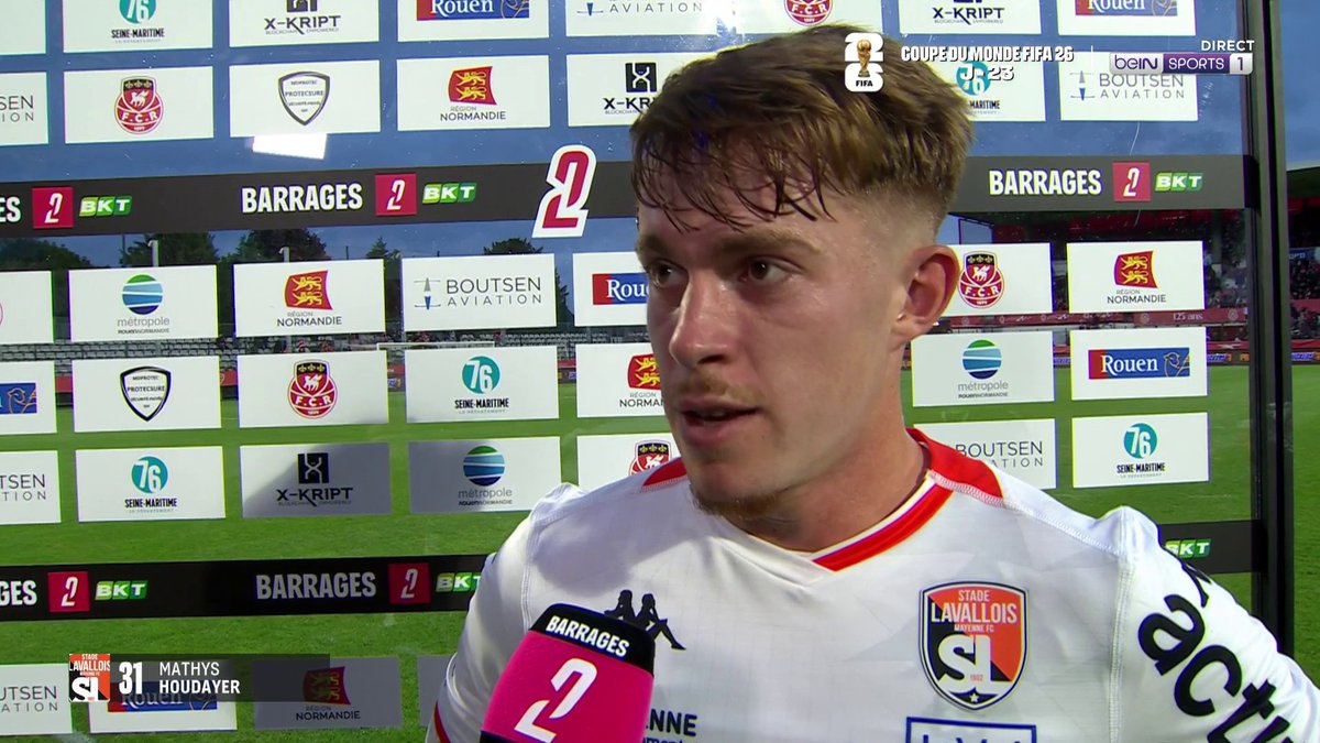 [🎙️Interview] 🇫🇷 Barrage aller Ligue 2/ National 🗣️ Mathys Houdayer : « Le piège, c’est d’arrêter de mettre de l’intensité. » FC Rouen 1899 0-1 Stade Lavallois #FCRLAVAL