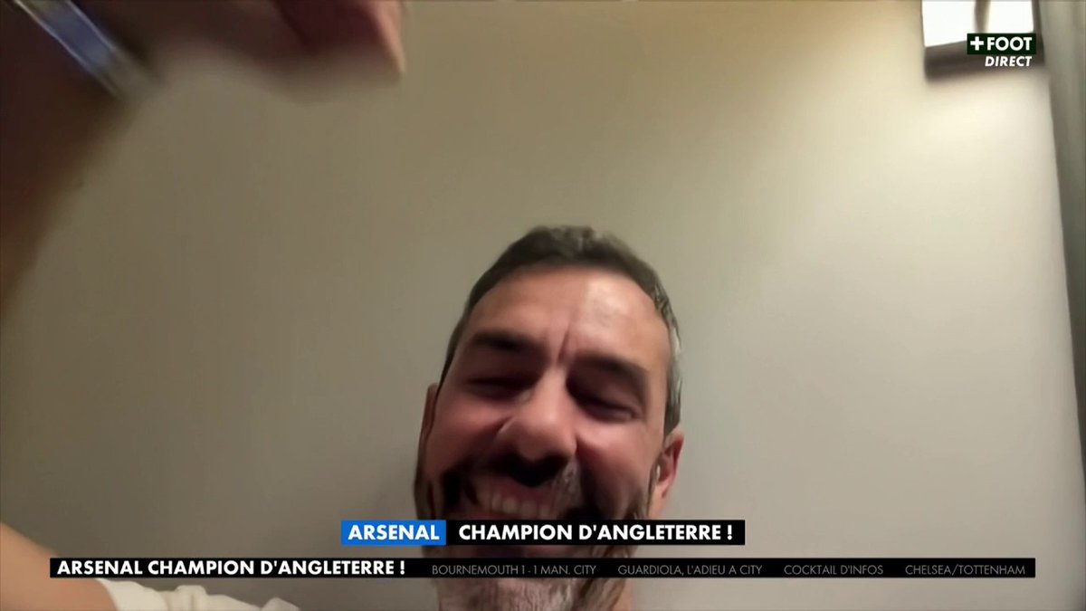 "MERCI LES GUNNERS" ❤️ Le message rempli d’émotion de Robert Pirès après le sacre de Arsenal, 22 ans après les "Invincibles", dont il faisait partie 🥹 #PremierLeague