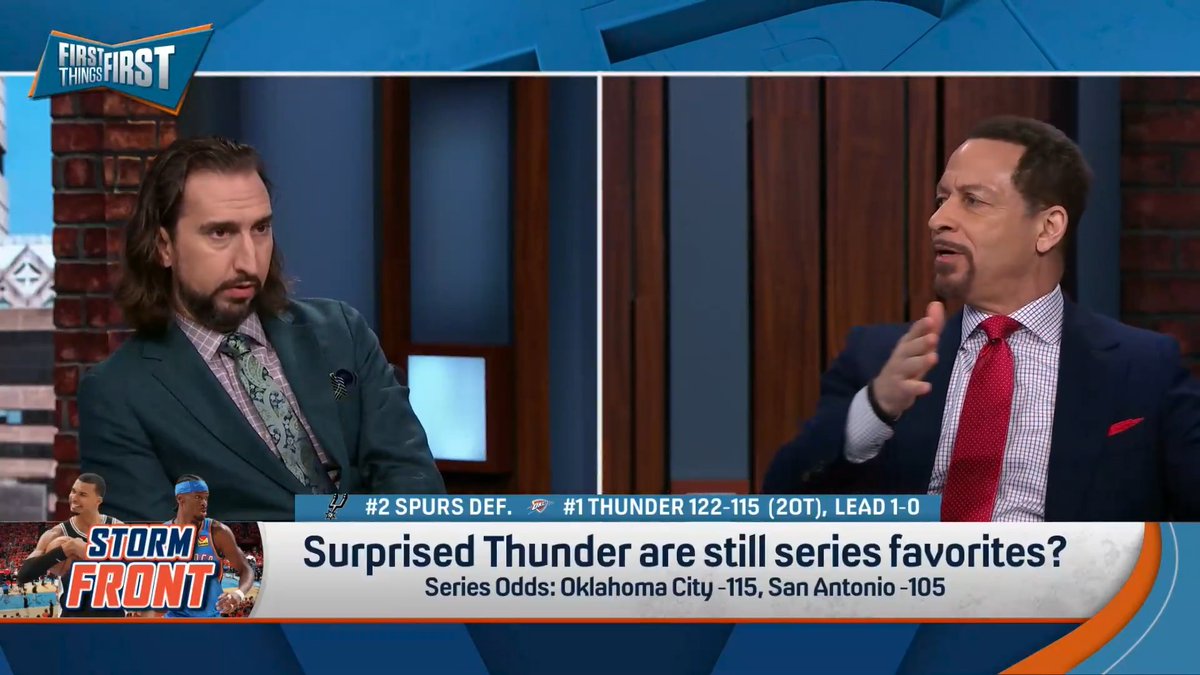 Surprised Thunder are still series favorites vs. Spurs? Chris Broussard answers: “I’m not surprised, I just think it’s clearly wrong... They're just better."