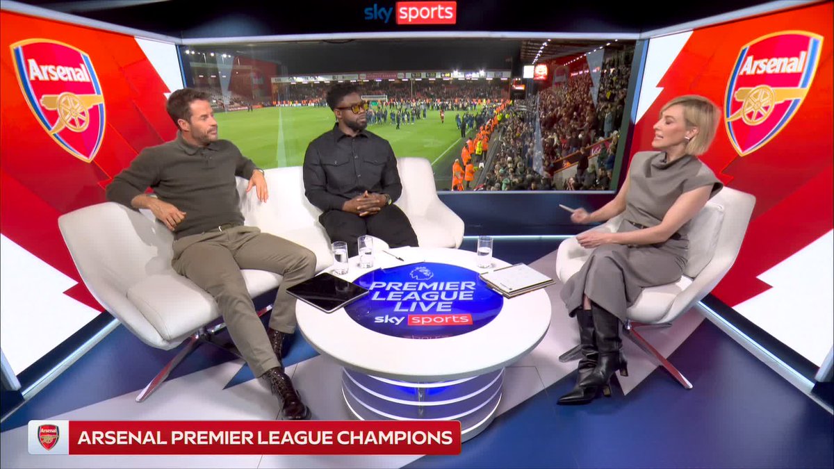 "I'd have loved to win a few titles playing ugly!" Jamie Redknapp and Micah Richards on Arsenal finally getting over the line in the Premier League! 💪🏆
