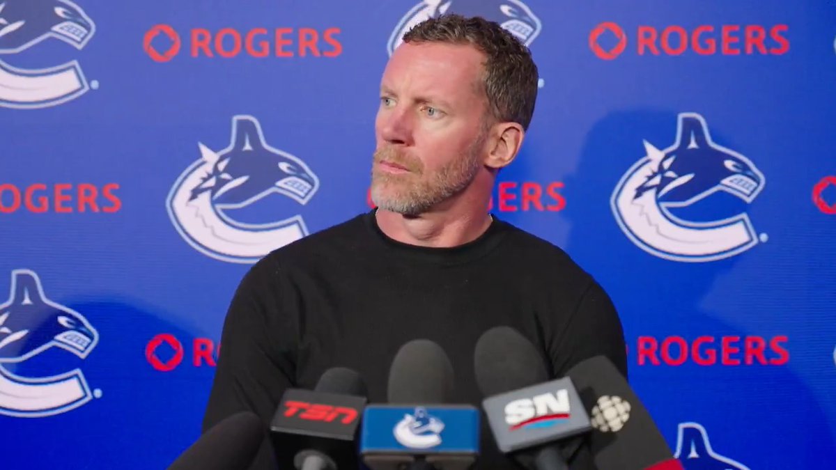 “We just wanted a new voice and a new group to come in and start this new era of the franchise.” 🗣️ General Manager Ryan Johnson addresses the media following the #Canucks coaching change.