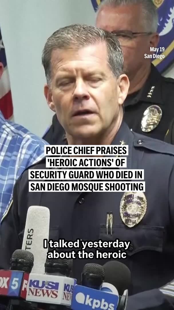 Police raced Monday to catch an armed teenage runaway before he and another teen opened fire on a San Diego mosque, killing three men and then themselves. San Diego Police Chief Scott Wahl said a mosque security guard engaged the two shooting suspects in a "gun battle," preventing the attack from being more deadly.